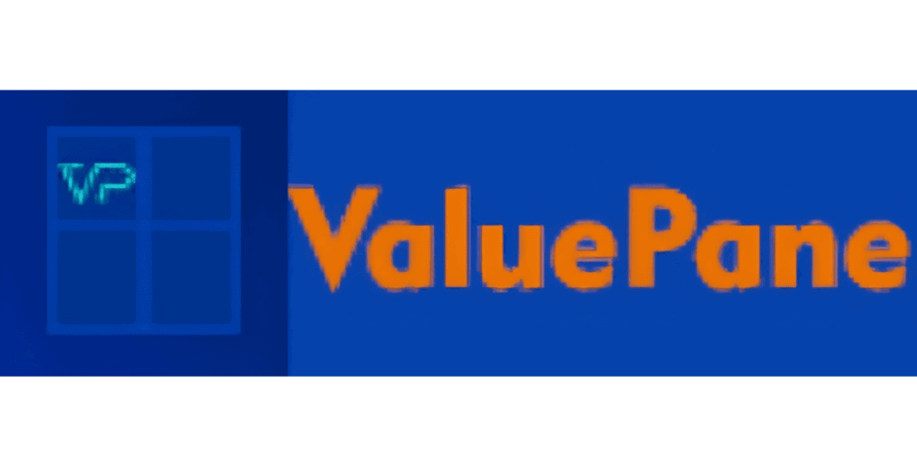 Valuepane logo with a window pane on the left