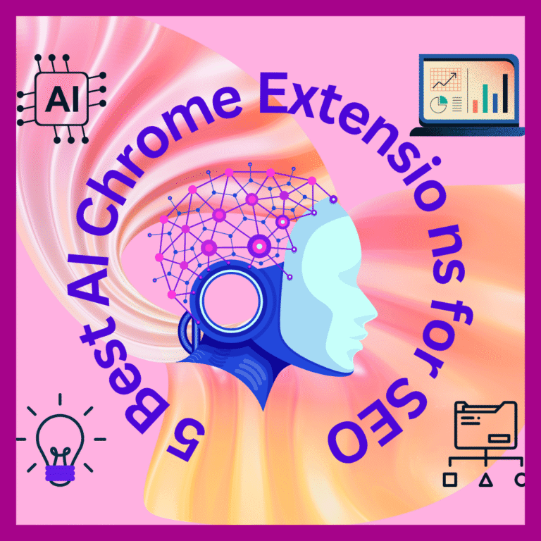A graphic representation of 5 Best AI Chrome Extensions for SEO