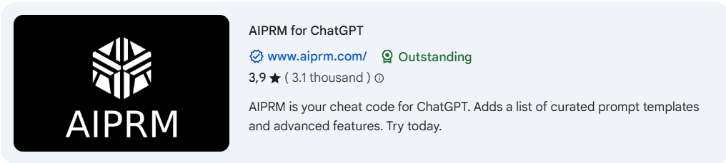 Screenshot of AIPRM