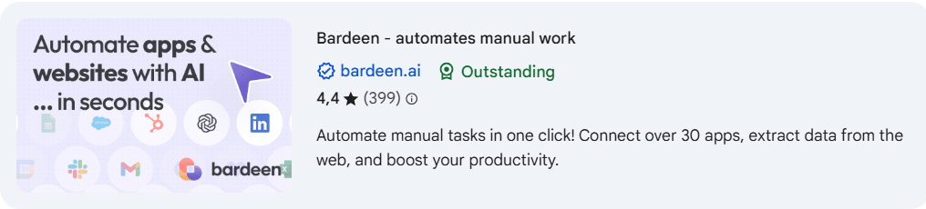 Screenshot of Bardeen