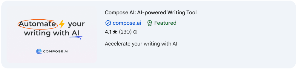 Screenshot of Compose AI