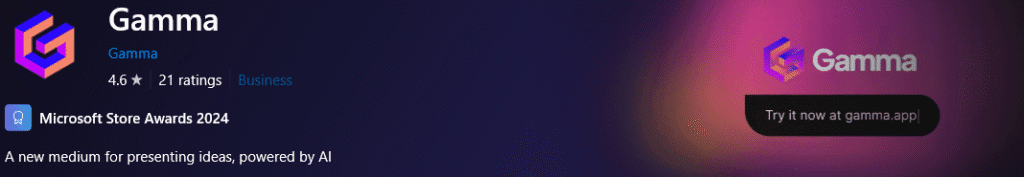 Screenshot of Gamma