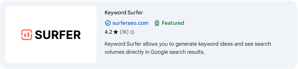 5 Best AI Chrome Extensions for SEO 3 Screenshot of Keyword Surfer