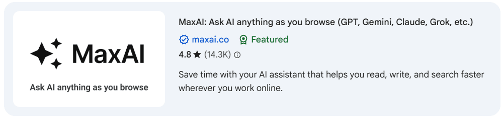 Screenshot of MaxAI
