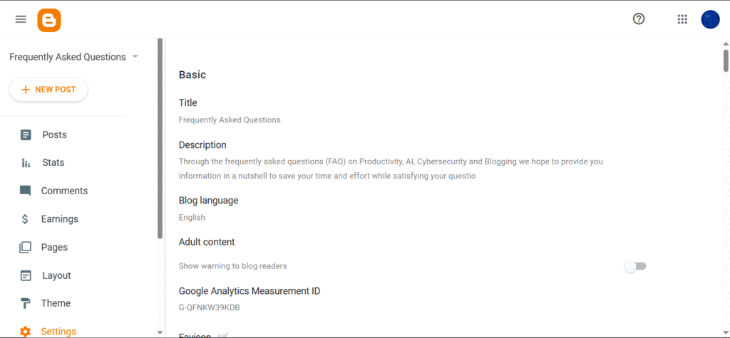 The Ultimate Guide To Master Blogger Settings (2025 Update) 1 Scrolling image of blogger settings panel