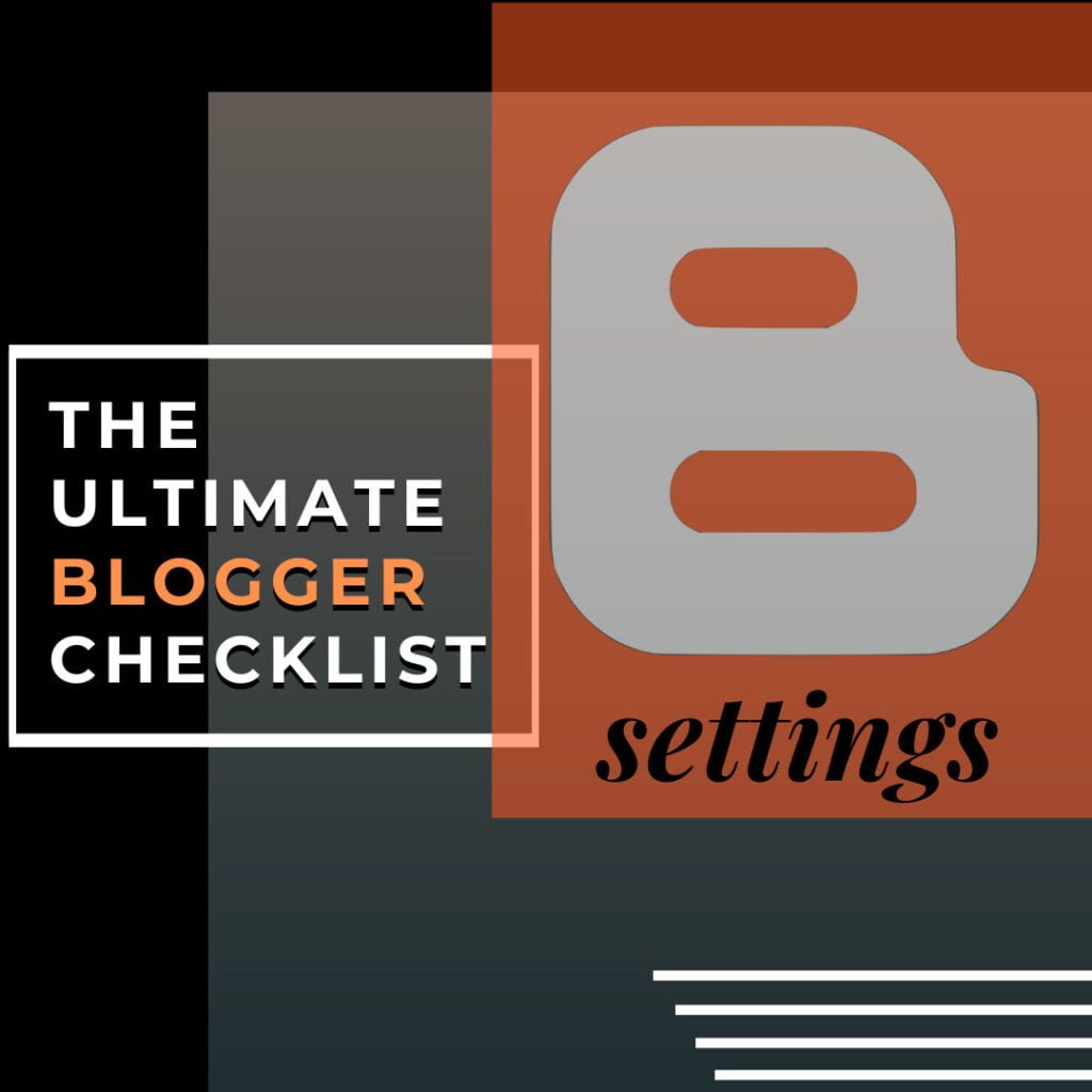 A featured image with a blogger logo depicting blogger settings
