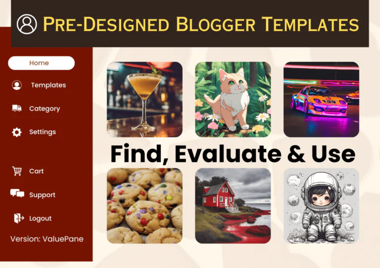 A thematic website design of a pre-designed blogger template platform