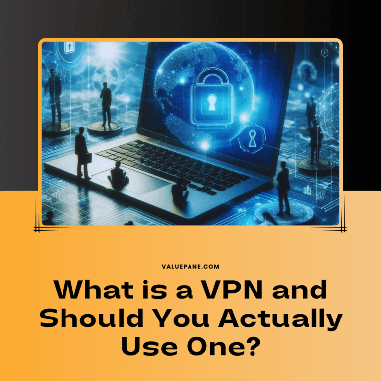 What Is A Vpn And Why Should You Use It 3 A large blue lock displayed on a large laptop screen surrounded by significantly small sized men in black suits waiting for it to open depicting a secure network connection with a vpn and why should you use it.