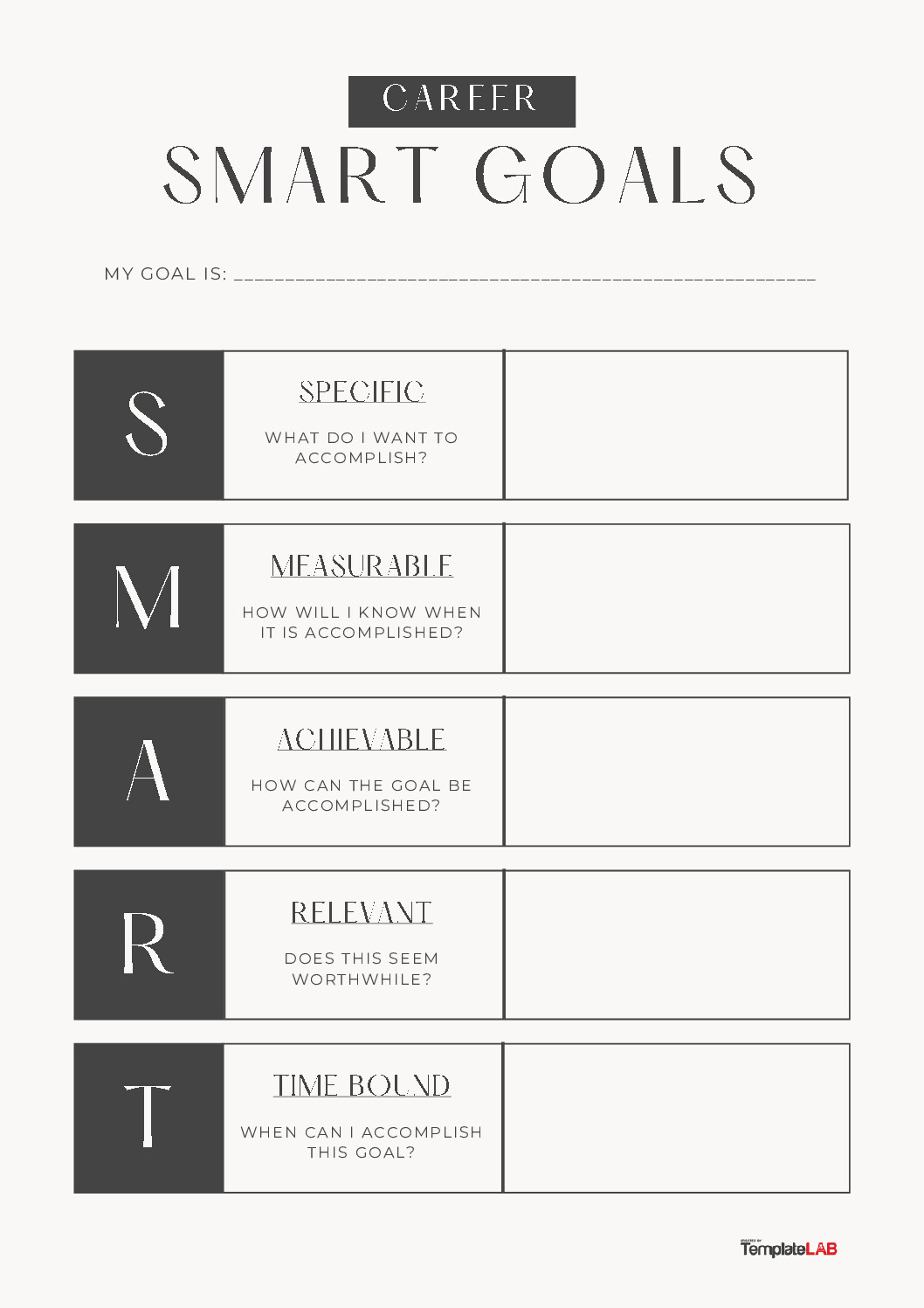Career smart goals template