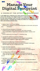 Manage Your Digital Footprint Effectively 2 Manage your digital footprint effectively