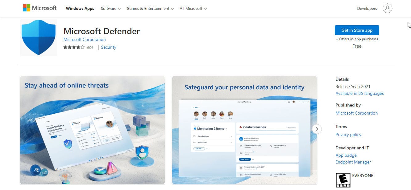 6 Essential Free Tools To Protect Pc And Fix Windows Issues 2 Screenshot of microsoft defender antivirus
