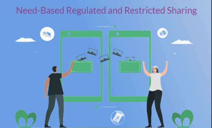 20 Best Free &Amp; Secure Cloud Storage Service Providers 2 A vector graphic showing two men sharing files on their mobile phones