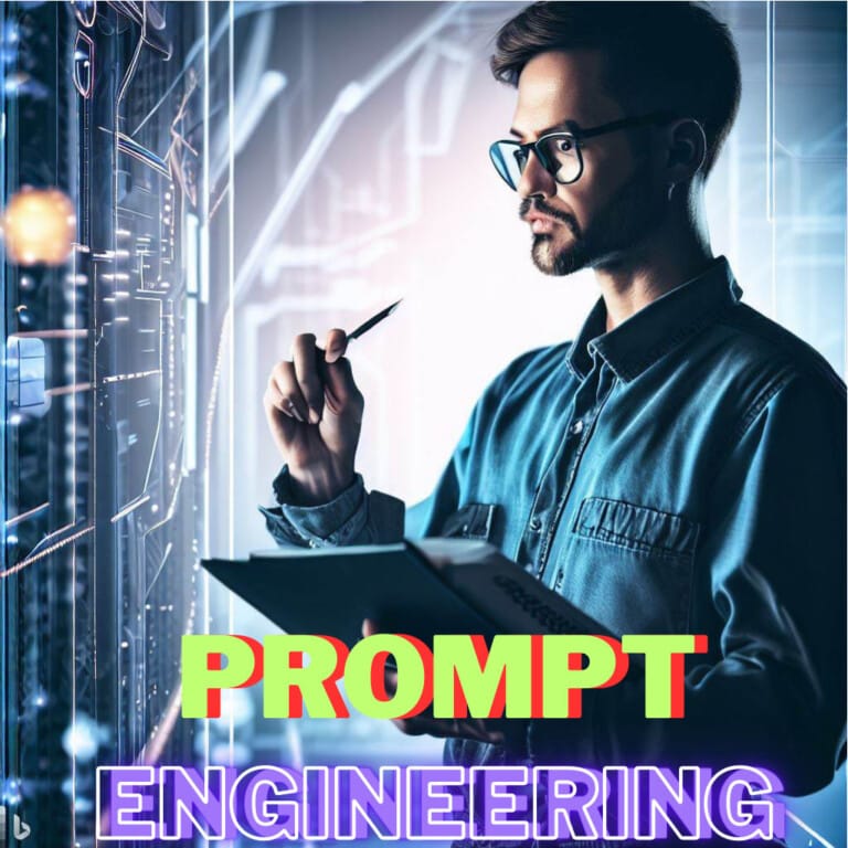 How To Use Prompt Engineering To Create Better Content? 2 A man with an i-pad in a hi-tech lab environment