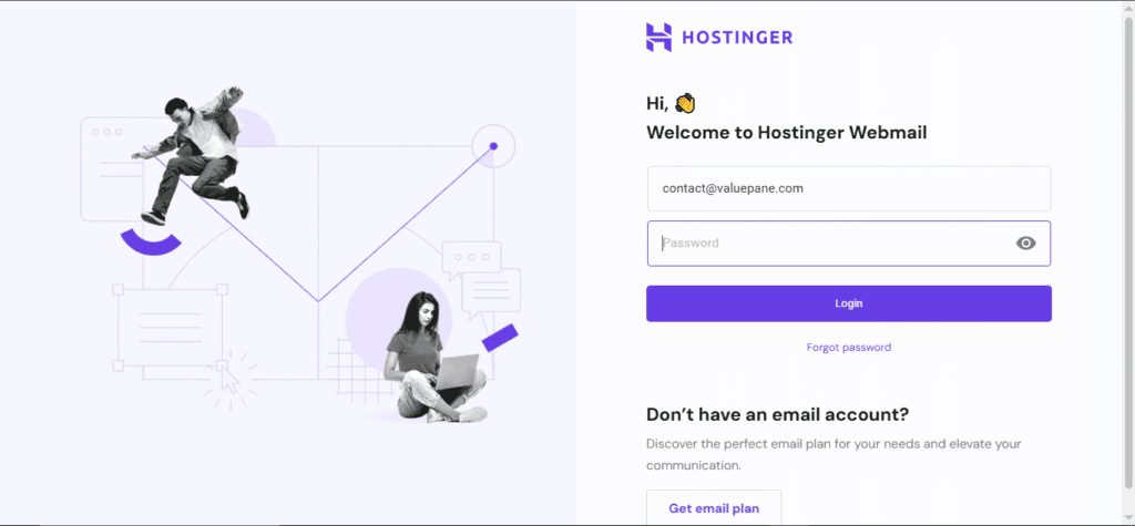 Easily Set Up Custom Domain Email - A Step By Step Guide 8 Login page of webmail in hostinger
