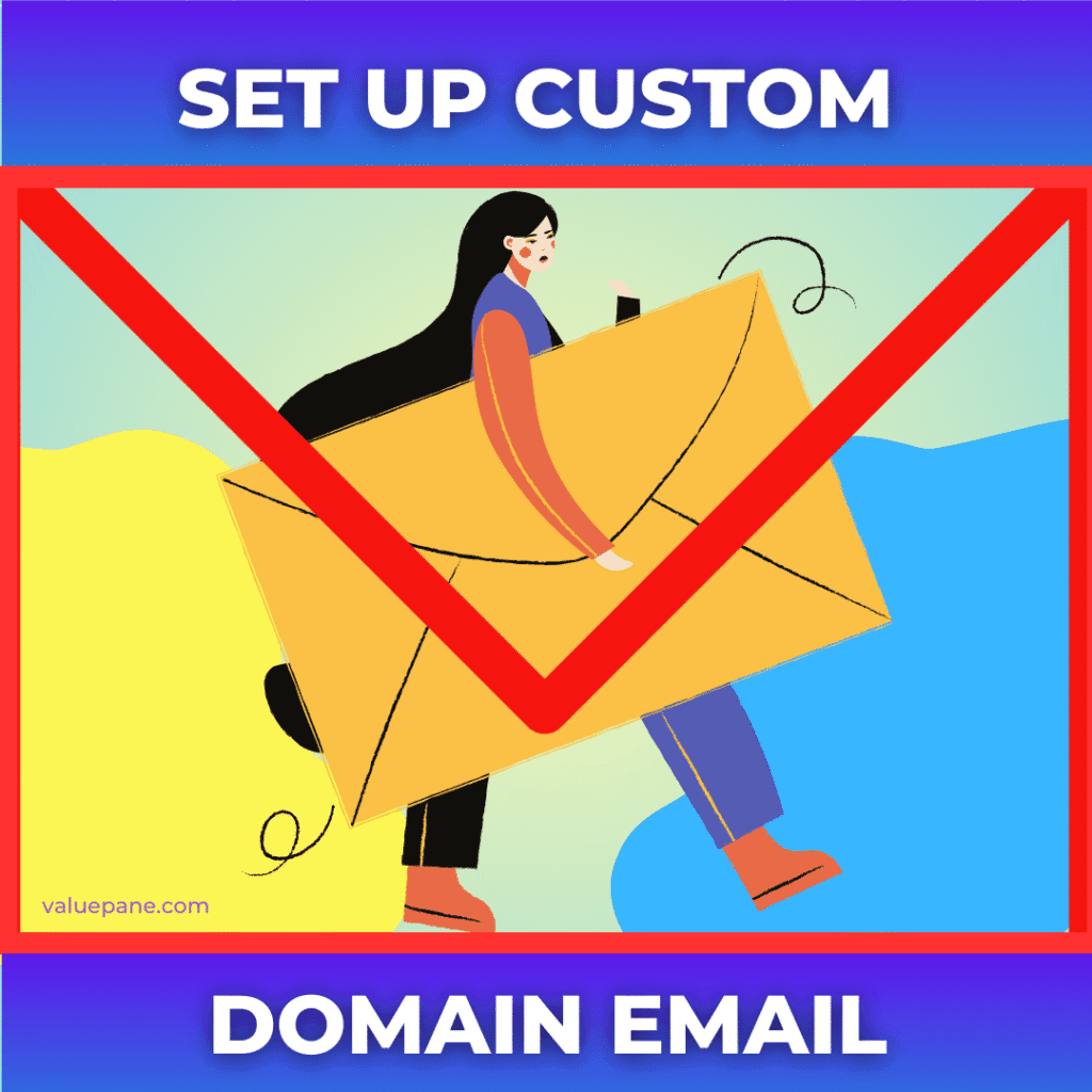 Easily Set Up Custom Domain Email - A Step By Step Guide 1 An illustration of a lady walking with a huge envelope depicting set up custom domain email