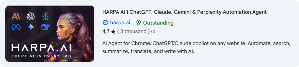Top 5 Advanced Ai Chrome Extensions 2 Screenshot of harpaai