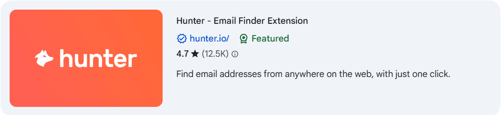 5 Best Ai Chrome Extensions For Seo 6 Screenshot of hunter. Io