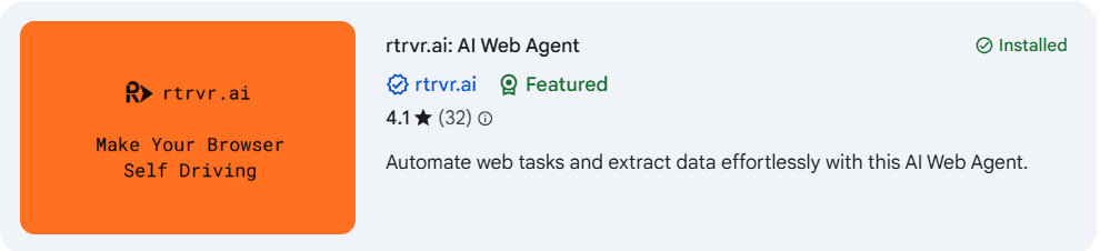 Top 5 Advanced Ai Chrome Extensions 6 Screenshot of rtrvr. Ai
