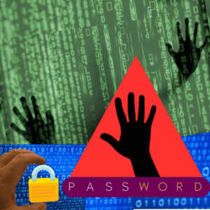 A graphical representation of security breach where two hands are trying to break in and a strong hand is blocking them